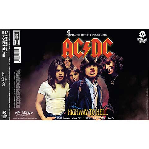 Decadent AC DC Highway To Hell Helles Lager by Decadent Ales, beer label