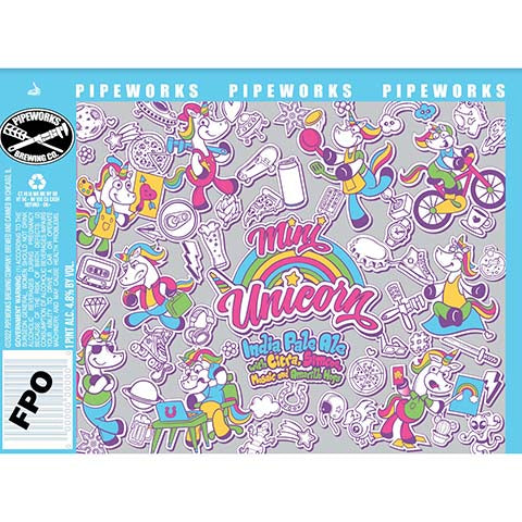 Pipeworks Mini Unicorn IPA by Pipeworks Brewing Co, beer label