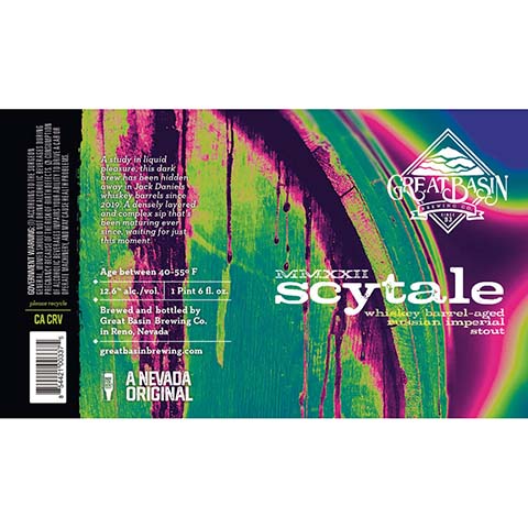 Great Basin MMXXII Scytale Imperial Stout by Great Basin Brewing Co, beer label