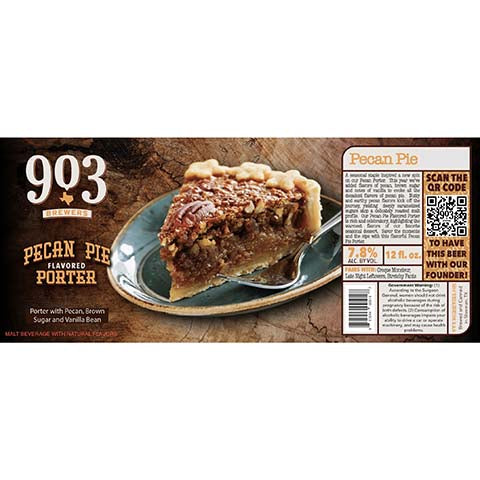 903 Brewers Pecan Pie Flavored Porter by 903 Brewers, beer label