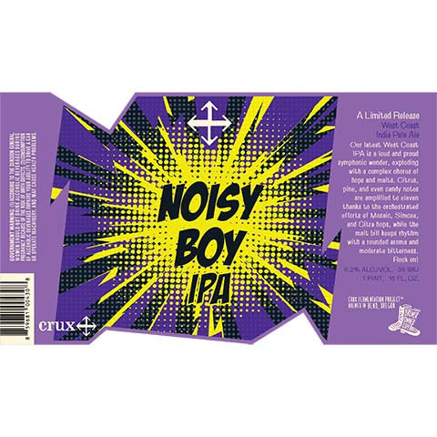 Crux Fermentation Project Noisy Boy IPA by Crux Fermentation Project, beer label
