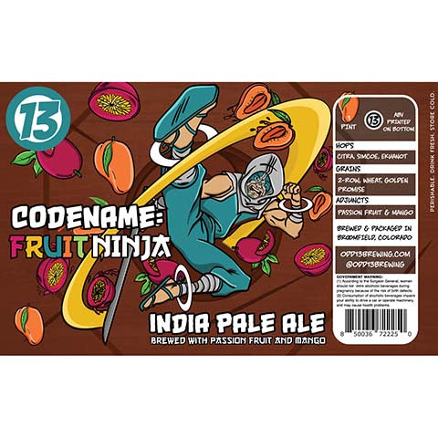 Odd13 Codename: Fruit Ninja IPA by Odd13 Brewing, beer label