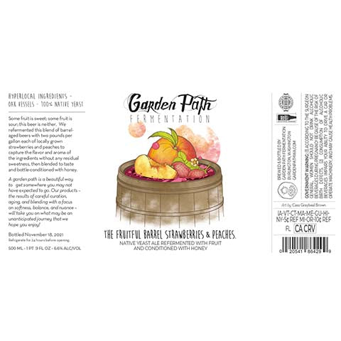 Garden Path Fermentation The Fruitful Barrel Strawberries & Peaches by Garden Path Fermentation, beer label