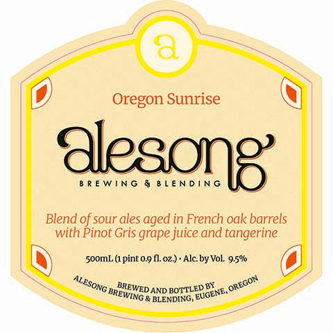 Alesong Oregon Sunrise by Alesong Brewing & Blending, beer label