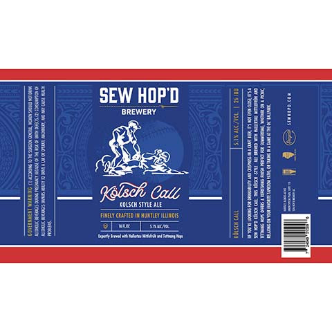 Sew Hop'd Kolsch Call by Sew Hop'd Brewery, beer label