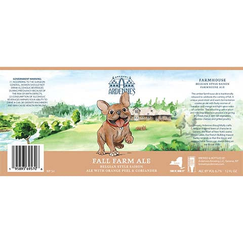 Ardennes Fall Farm Ale by Ardennes Brewing LLC, beer label