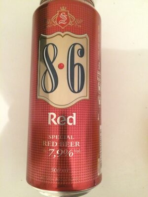 Red beer 8.6 alc. vol by Bavaria, beer label