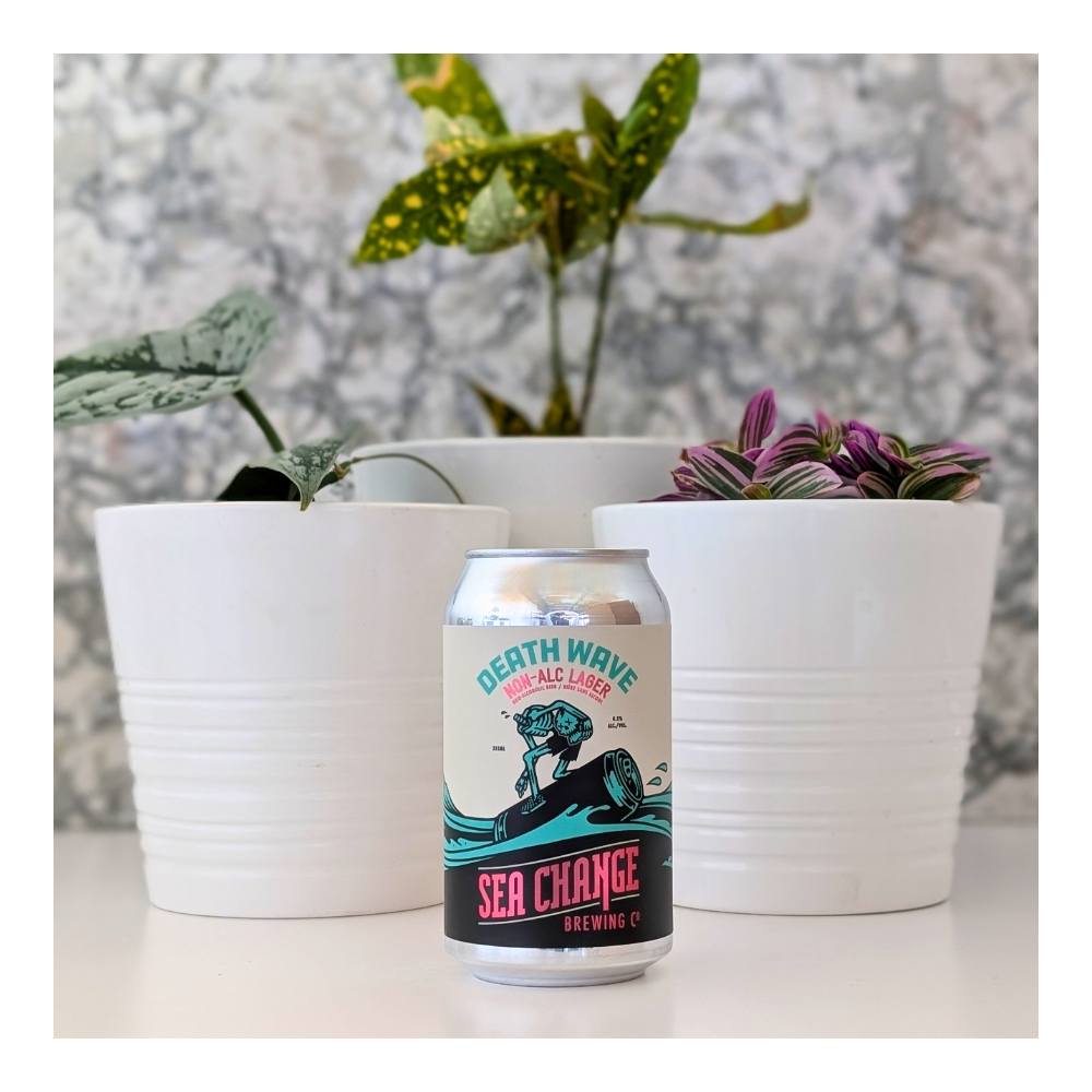 Death Wave Lager Non-Alcoholic by Sea Change Brewing Co., beer label