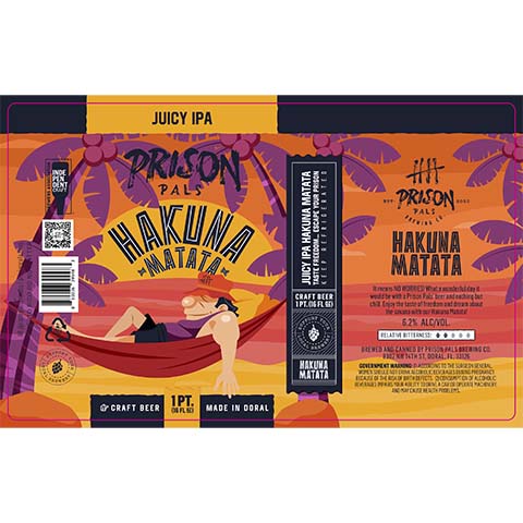 Prision Pals Hakuna Matata IPA by Prison Pals Brewing Co., beer label