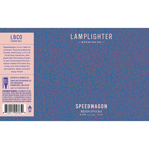 Lamplighter Speedwagon Kolsch-Style Ale by Lamplighter Brewing Co., beer label