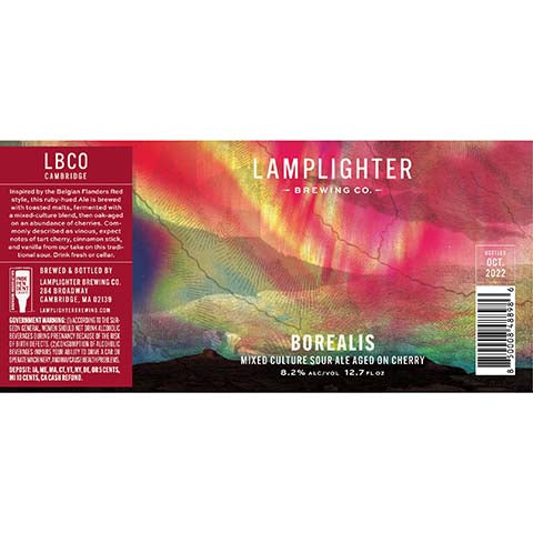 Lamplighter Borealis Sour Ale by Lamplighter Brewing Co., beer label