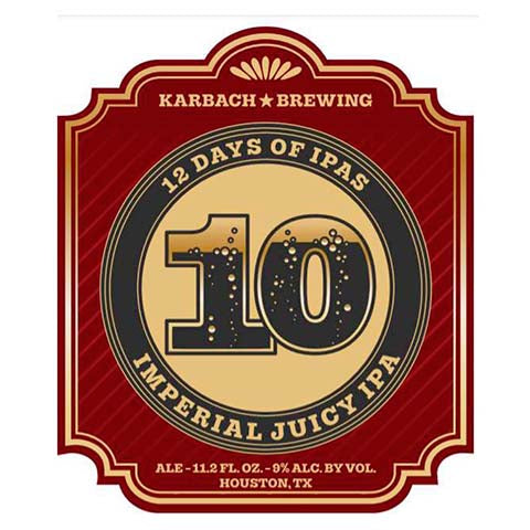 Karbach 10 Imperial Juicy IPA by Karbach Brewing Co, beer label