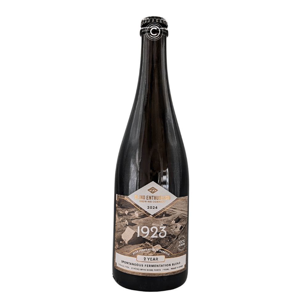 1923 Spontaneous Fermentation Blend by Blind Enthusiasm Brewing Company, beer label