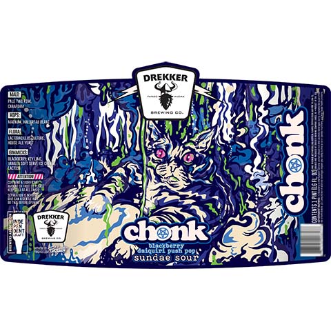 Drekker Chonk Blackberry Daiquiri Push Pop Sour by Drekker Brewing Company, beer label
