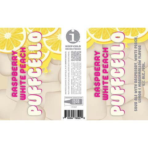 Imprint Raspberry white Peach Puffcello Sour by Imprint Beer Company, beer label