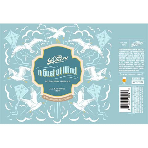 Bruery A Gust of Wind Tripel Ale by The Bruery, beer label