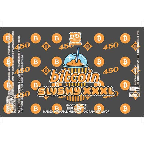 450 North Bitcoin Slushy XXXL Sour Ale by 450 North Brewing Company, beer label