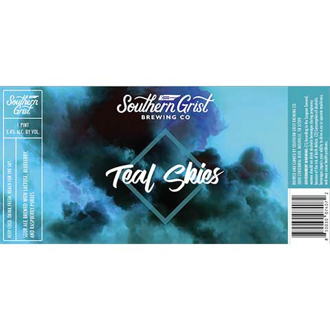 Southern Grist Teal Skies Sour by Southern Grist Brewing Company, beer label