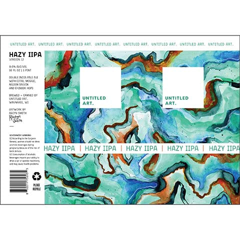 Untitled Art Hazy IIPA Version 12 by Untitled Art, beer label