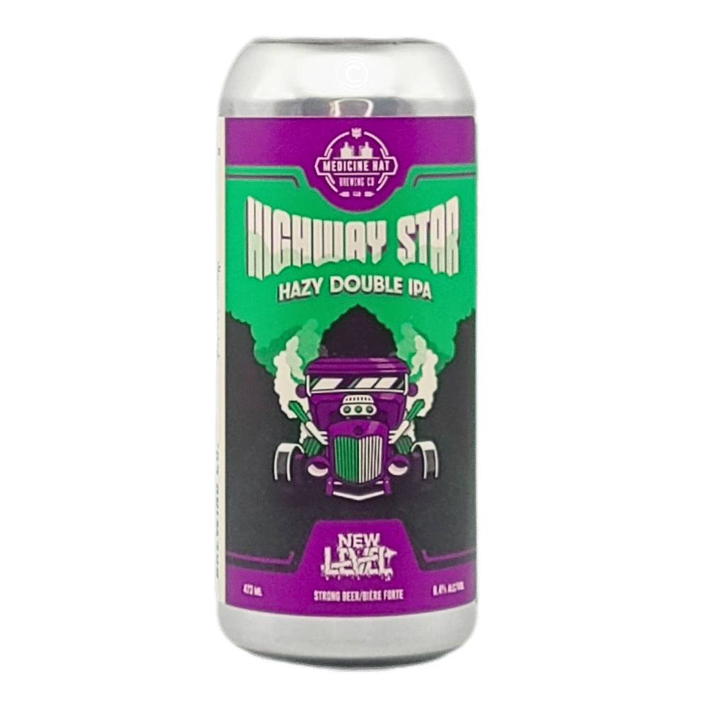 x New Level Brewing Highway Star Hazy Double IPA by Medicine Hat Brewing Company, beer label