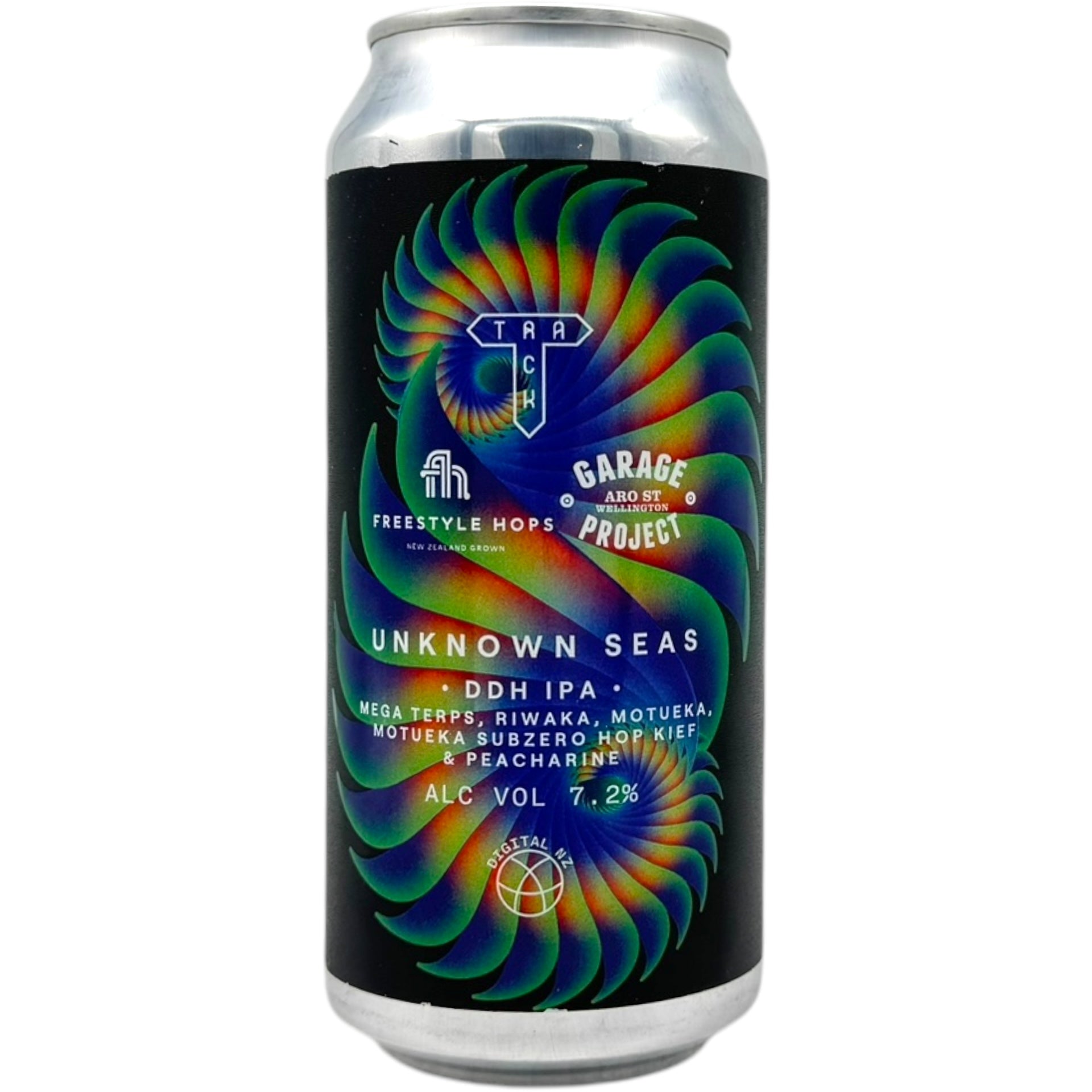 Track x Freestyle Hops x Garage Project Unknown Seas by Track Brewing Co., beer label