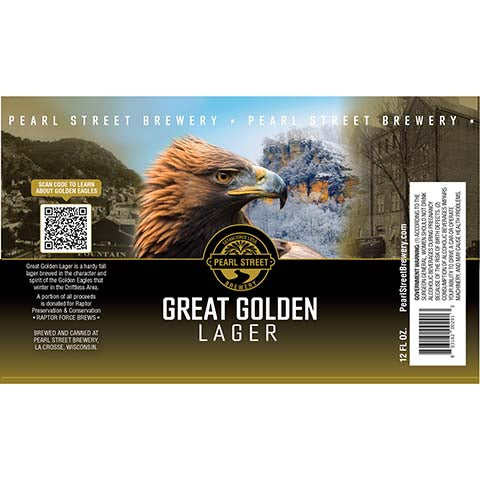 Pearl Street Great Golden Lager by Pearl Street Brewery, beer label
