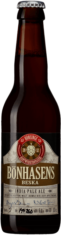 Bönhasens Beska India Pale Ale by Hönsinge Hantwerksbryggeri, beer label