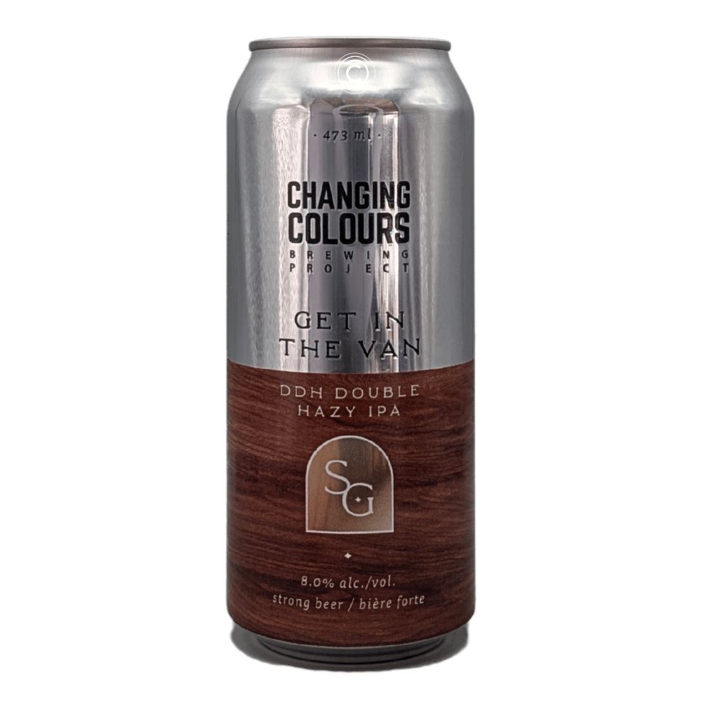 Get In The Van DDH Double Hazy IPA by Small Gods Brewing Co. x Changing Colours Brewing Project, beer label