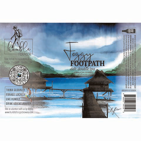 Humble Forager Foggy Footpath DDH DIPA by Humble Forager Brewery, beer label