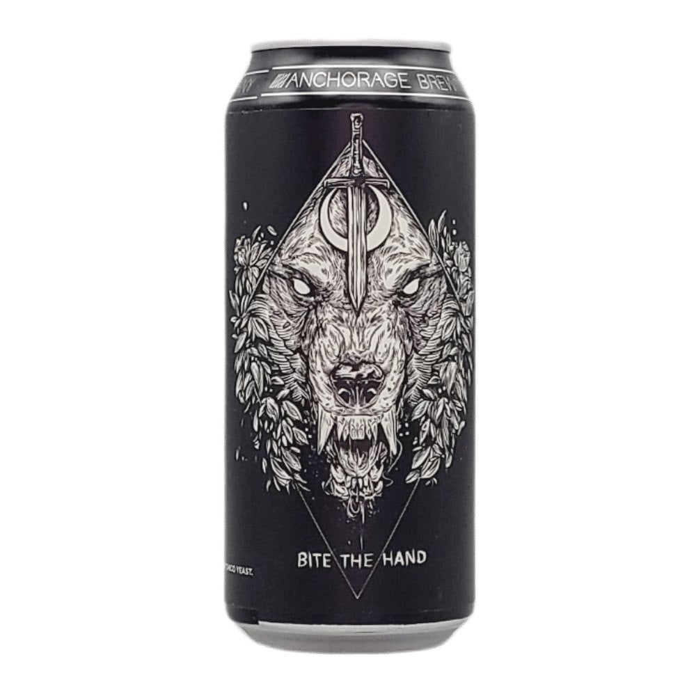 Bite the Hand Double IPA by Anchorage Brewing, beer label