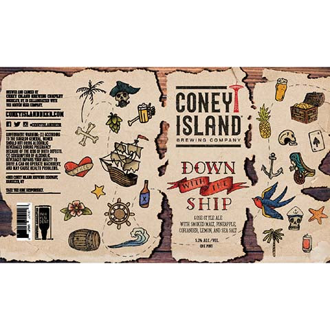 Coney Island Down With The Ship Gose Style Ale by Coney Island Beer, beer label
