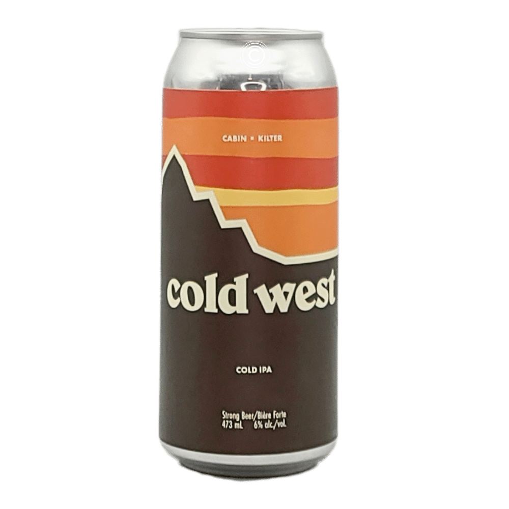 Cold West Cold IPA by Cabin Brewing Company x Kilter Brewing Co., beer label