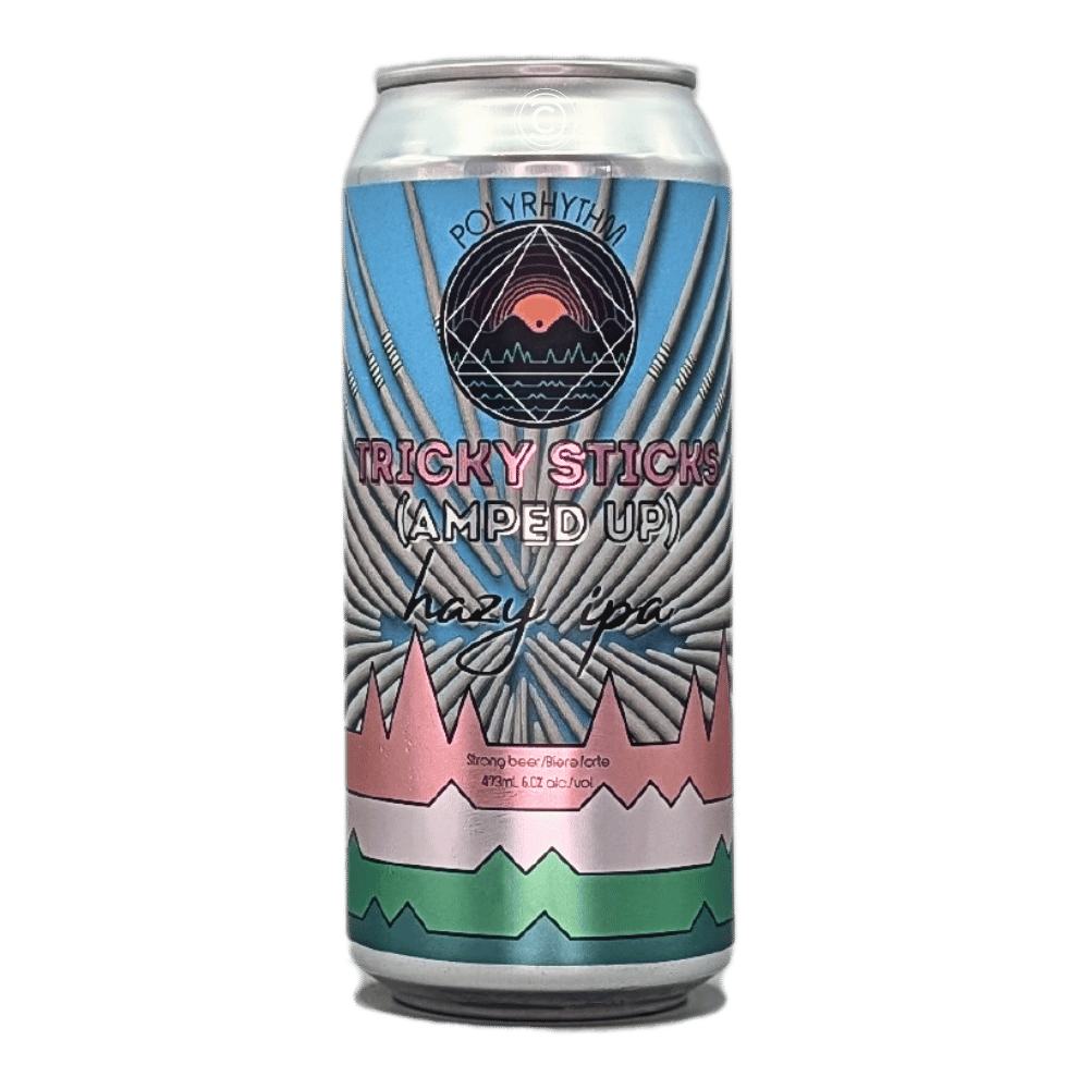 Tricky Sticks (Amped Up) Hazy IPA by Polyrhythm Brewing, beer label