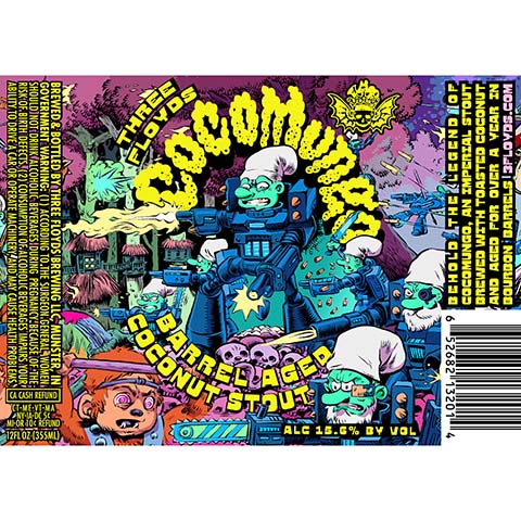 Cocomungo Barrel Aged Coconut Stout by Three Floyds Brewing Co, beer label