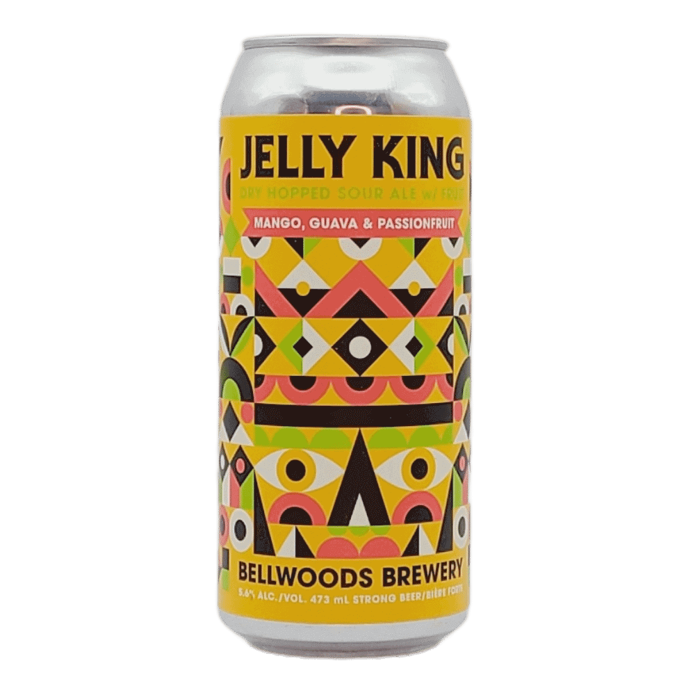 Jelly King Dry Hopped Mango Guava Passionfruit Sour Ale by Bellwoods Brewery, beer label