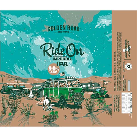 Golden Road Ride On Imperial IPA by Golden Road Brewing, beer label