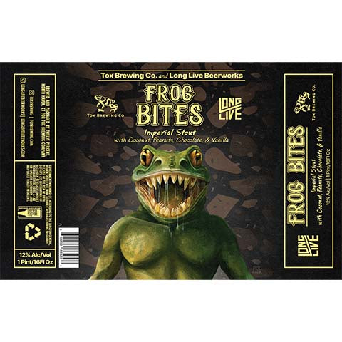 Tox Frog Bites Imperial Stout by Tox Brewing Company, beer label