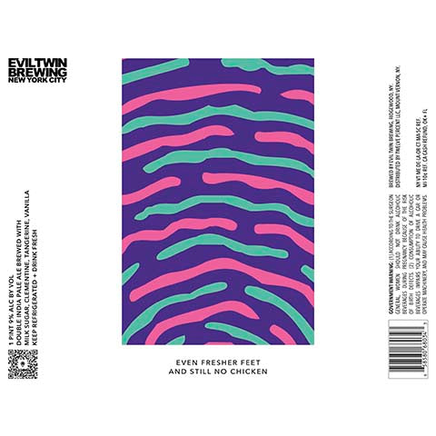 Evil Twin Even Fresher Feet And Still No Chicken DIPA by Evil Twin Brewing, beer label
