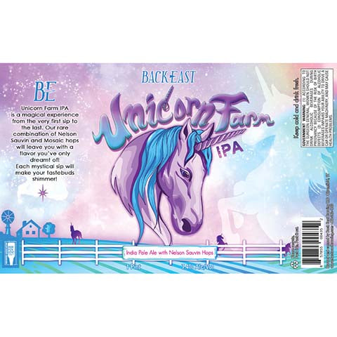 Back East Unicorn Farm IPA by Back East Brewing, beer label