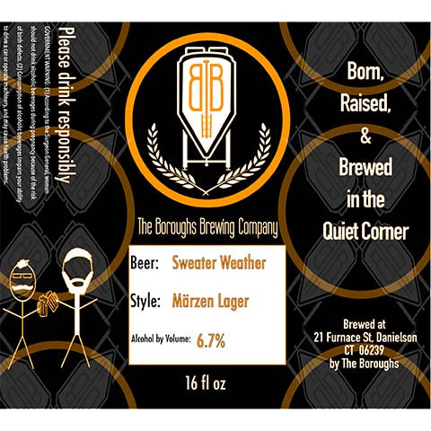 The Borough's Sweater Weather Marzen Lager by The Borough's Brewing Company, beer label