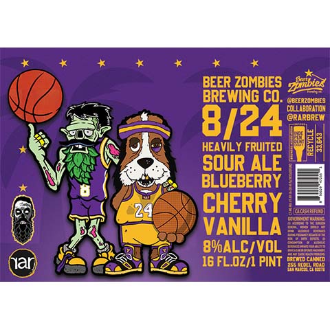 Beer Zombies 8/24 Heavily Fruited Sour by Beer Zombies, beer label