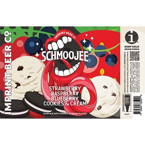Imprint Schmoojee - Strawberry, Raspberry, Blueberry, Cookies & Cream Sour by Imprint Beer Company, beer label