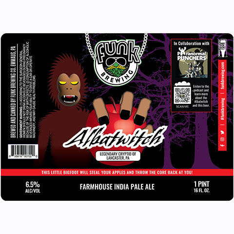 Funk Albawitch Farmhouse IPA by Funk Brewing Company, beer label