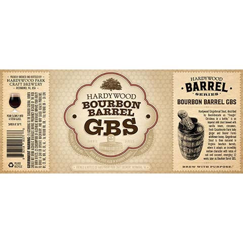 Hardywood Park Bourbon Barrel GBS Spiced Milk Stout by Hardywood Park Craft Brewery, beer label