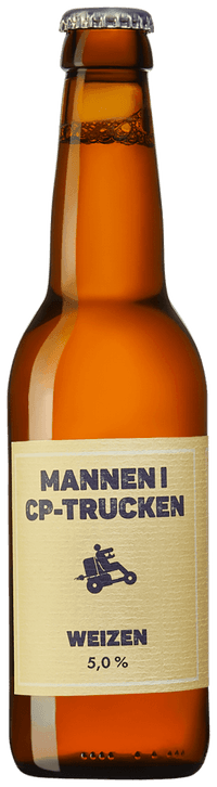 Mannen i CP-Trucken Weizen by Virå Fattighus, beer label