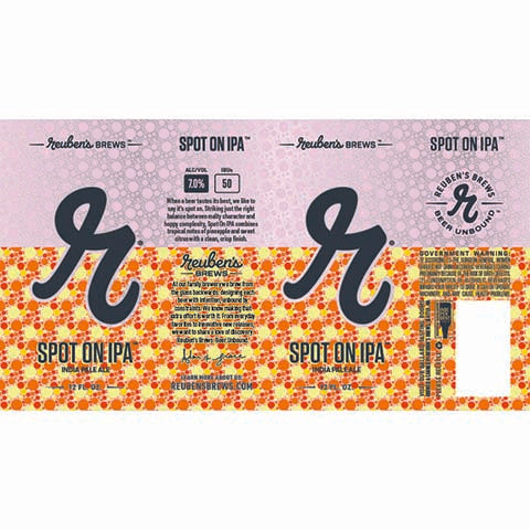 Reuben's Spot On IPA by Reuben's Brews, beer label