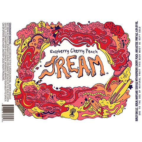 Burley Oak Raspberry Cherry Peach JREAM Sour by Burley Oak Craft Brewery, beer label
