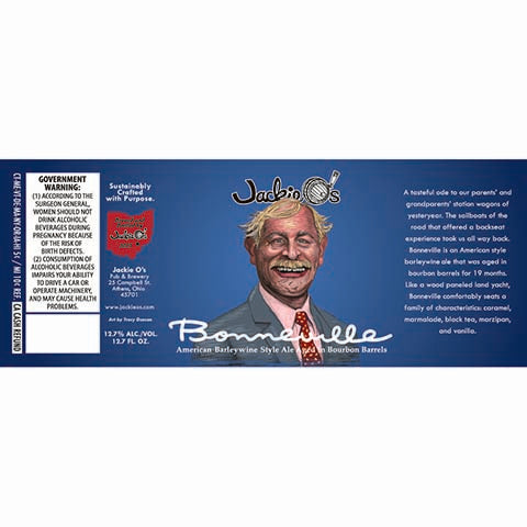 Jackie O's Bonneville Barleywine Ale by Jackie O's Pub & Brewery, beer label