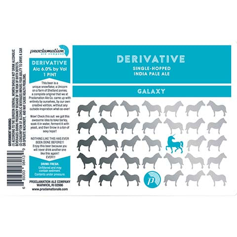 Proclamation Derivative IPA (Galaxy) by Proclamation Ale Company, beer label