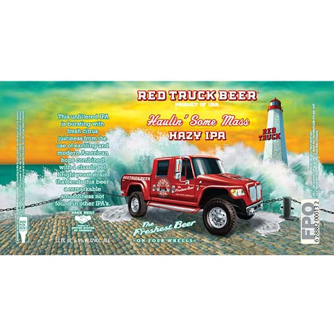 Red Truck Haulin' Some Mass Hazy IPA by Red Truck Beer Company, beer label